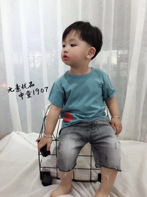 [ 11-27kg] Áo phông cộc tay xuất Hàn 100% cottong