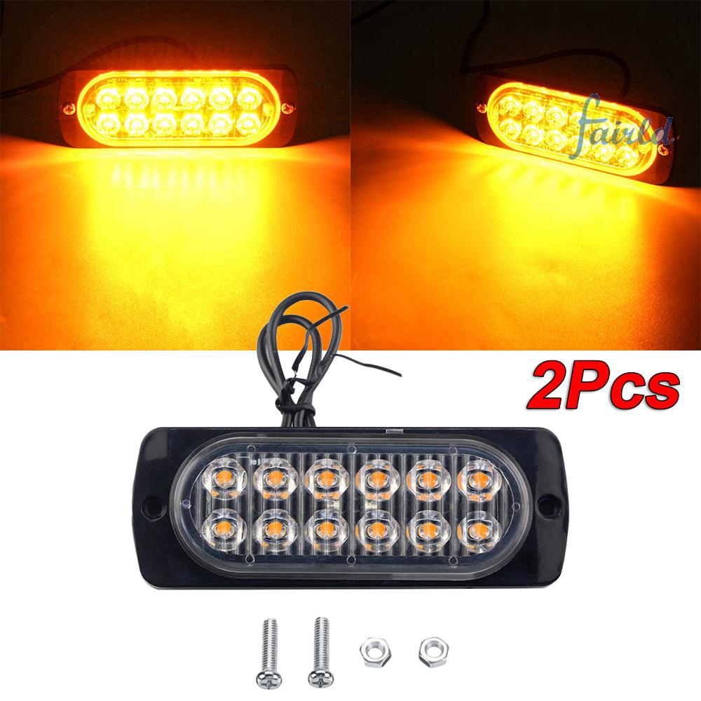Đèn nhấp nháy cảnh báo 12 LED màu hổ phách tiện dụng cho xe hơi xe tải 36W tiện dụng | BigBuy360 - bigbuy360.vn