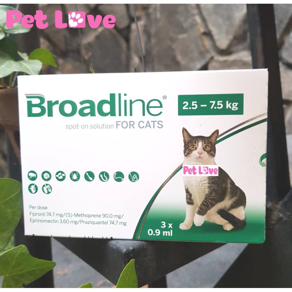 1 ống Broadline phòng trị nội ngoại ký sinh trùng (mèo từ 2,5 - 7,5kg)