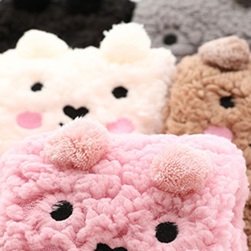 Youyo Đôi Tất Nhung Dày Ấm Áp Chống Trượt Hình Gấu Hoạt Hình Mùa Đông Cho Nữ