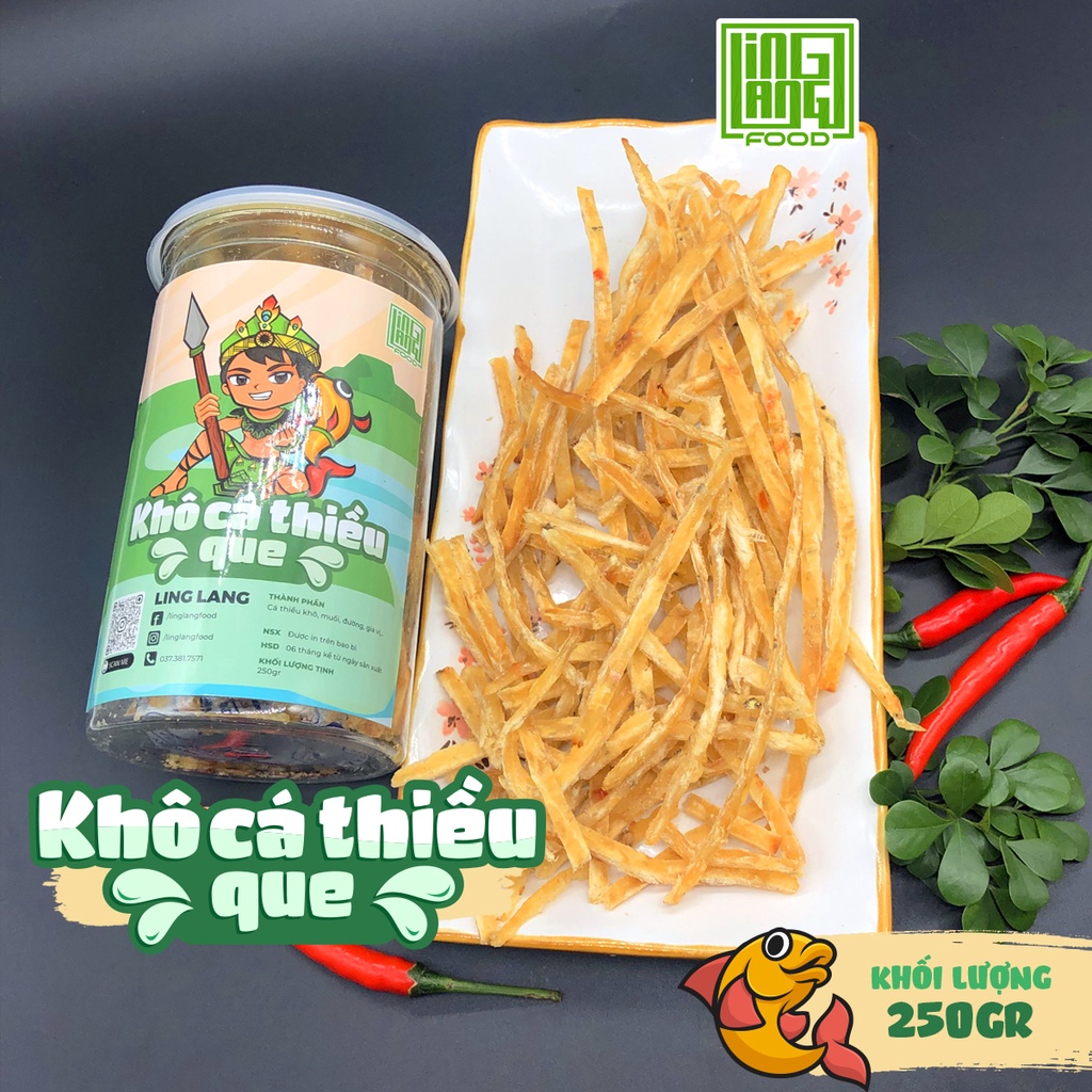 Khô cá Thiều que thơm ngon LING LANG Food hũ 250g chuẩn vị
