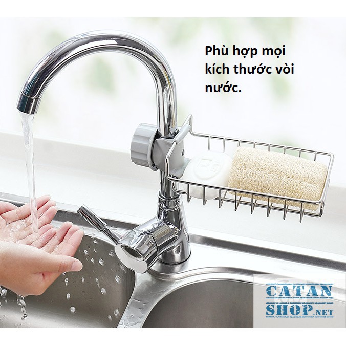 Giỏ Inox treo vòi nước tiện dụng - GD181