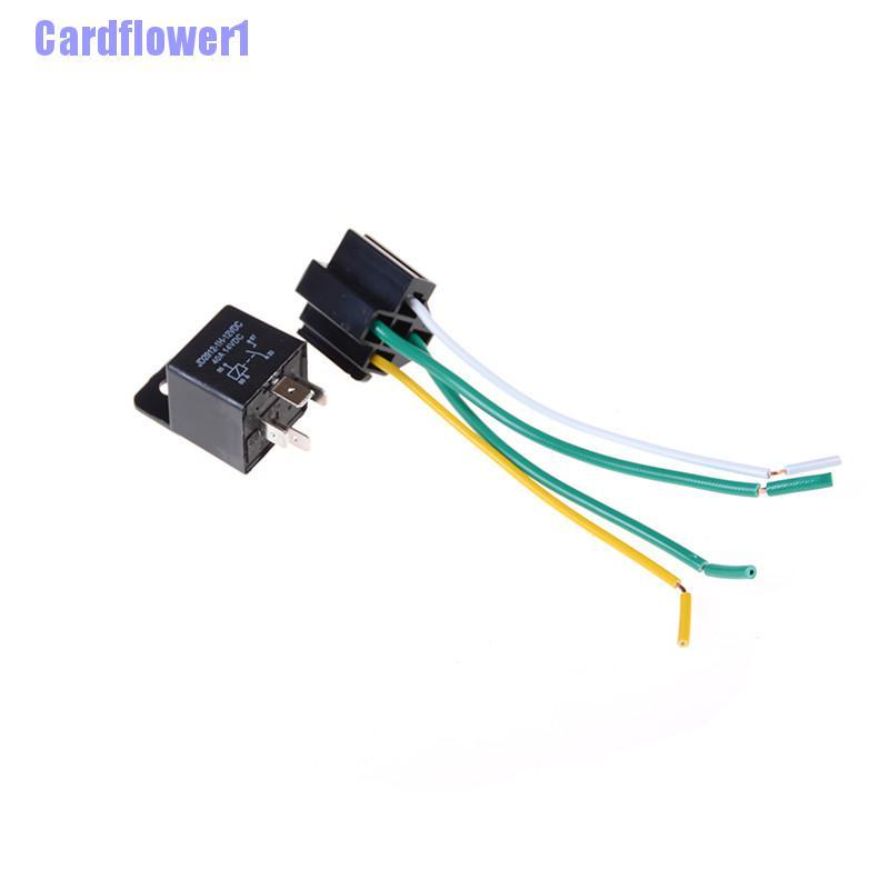 Set 2 Rơ Le Tự Động Dc 12v Volt 40a 4 Dây Và Ổ Cắm 40amp