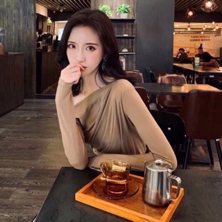 [ Hàng Hót ] Áo Dài Tay Lệch Vai Hót Hít (kèm ảnh thật)