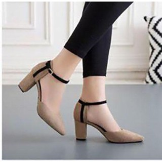 Sandal / Cao Gót Đế Vuông Bít Mũi  Cao Cấp NADO 5p.