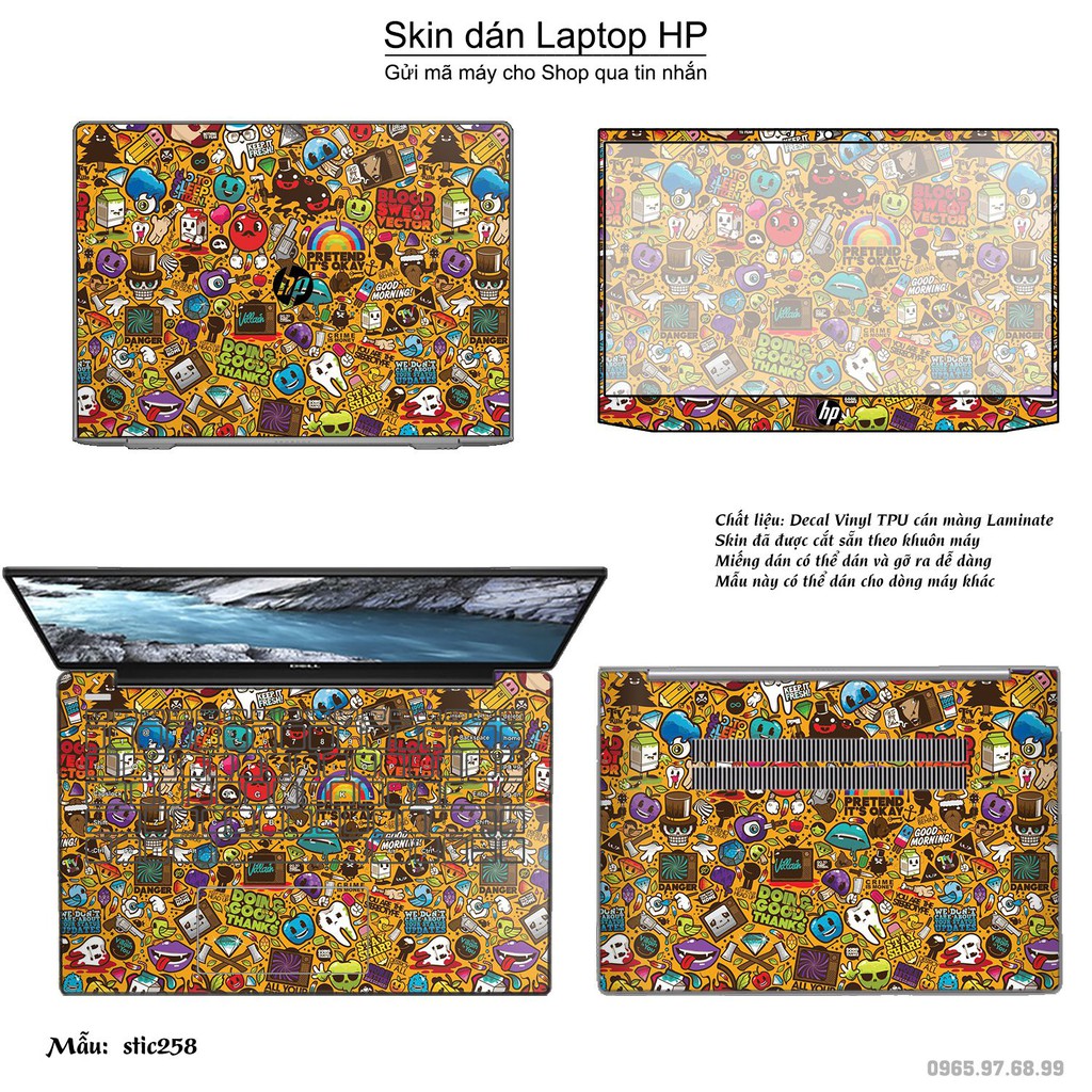 Skin dán Laptop HP in hình sticker bomb