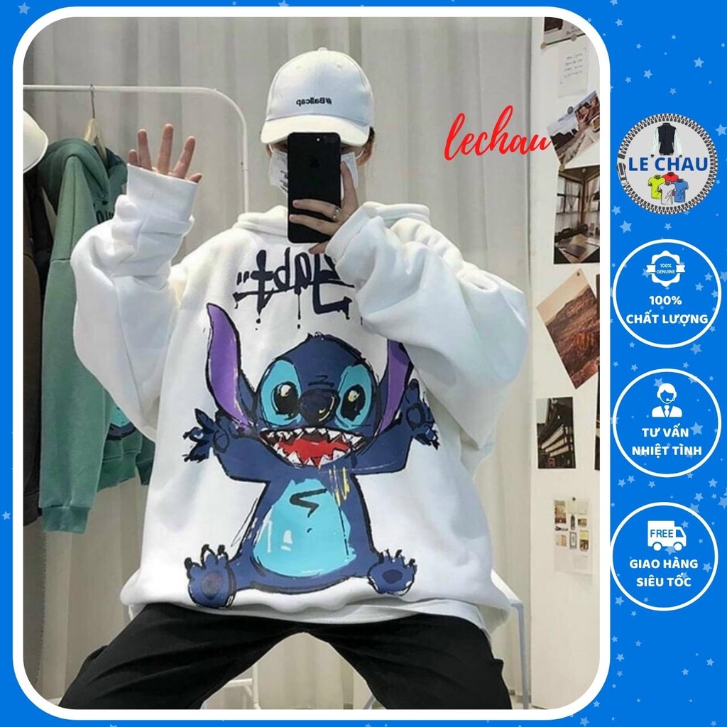 Áo hoodie nỉ bông unisex form rộng phong cách street style nam nữ hottrend Hàn Quốc AKN18 LECHAU rẻ đẹp thời trang