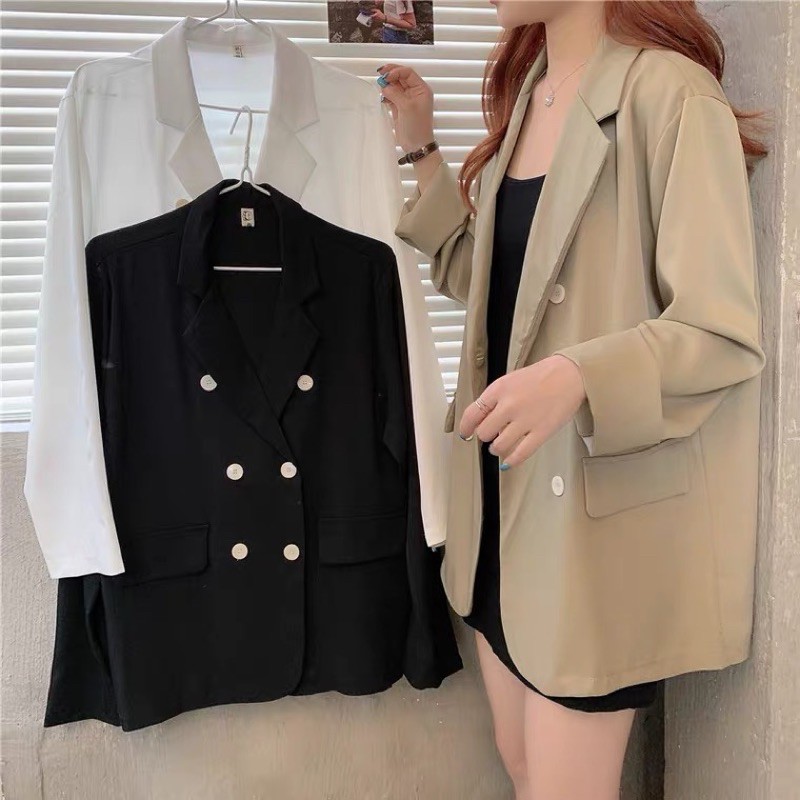 (ORDER) Blazer vải mỏng tay dài Bigsize