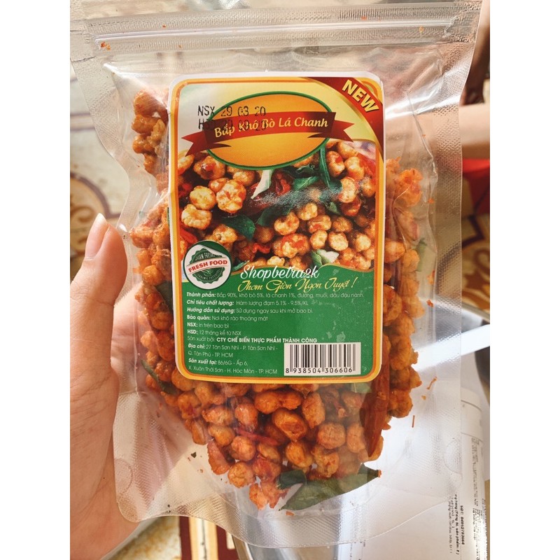 500gr bắp sấy khô bò lá chanh loại 1