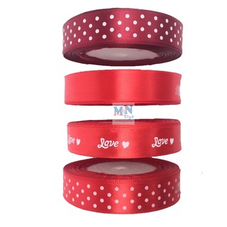 ruy băng lụa 2 cm dài 22m màu đỏ