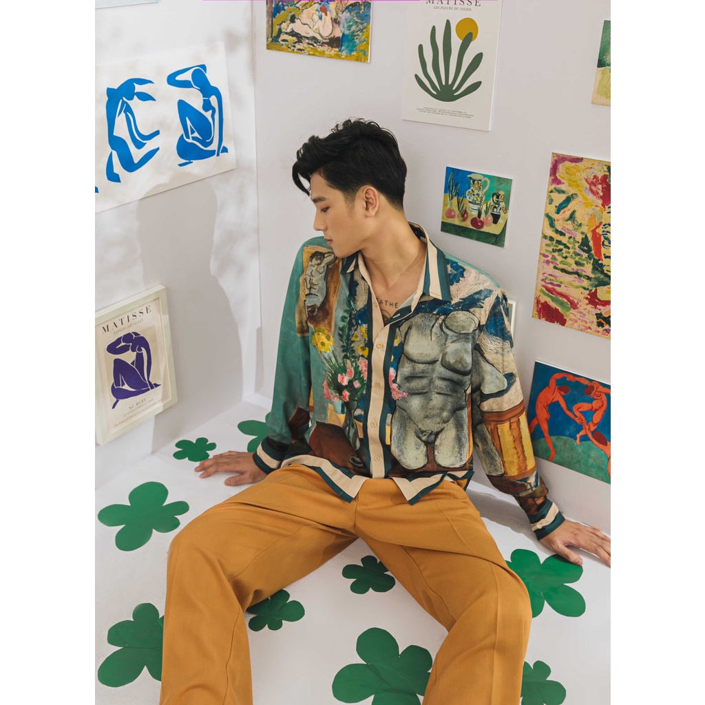 BLANKESPACE Áo Sơ Mi Tay Dài Tortune Shirt Hình In Lụa Kỹ Thuật Số Độc Quyền Thời Trang Nam Nữ Unisex