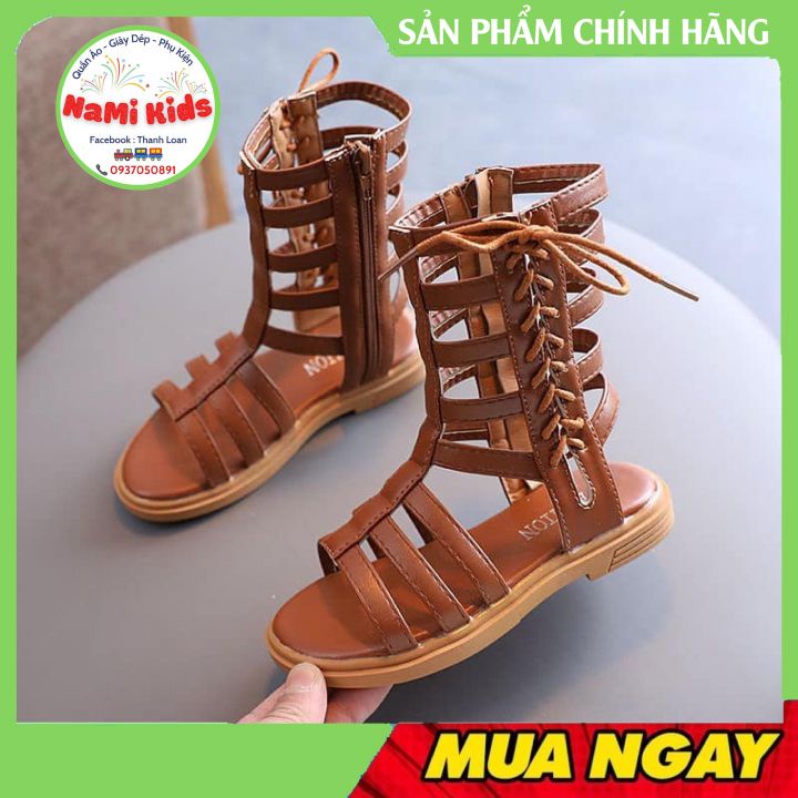 Giày Chiến Binh Cao Cấp Cho Bé Gái - Sandal Chiến Binh Cao Cổ Phong Cách Hàn Quốc Cho Bé Gái Size 26 - 36