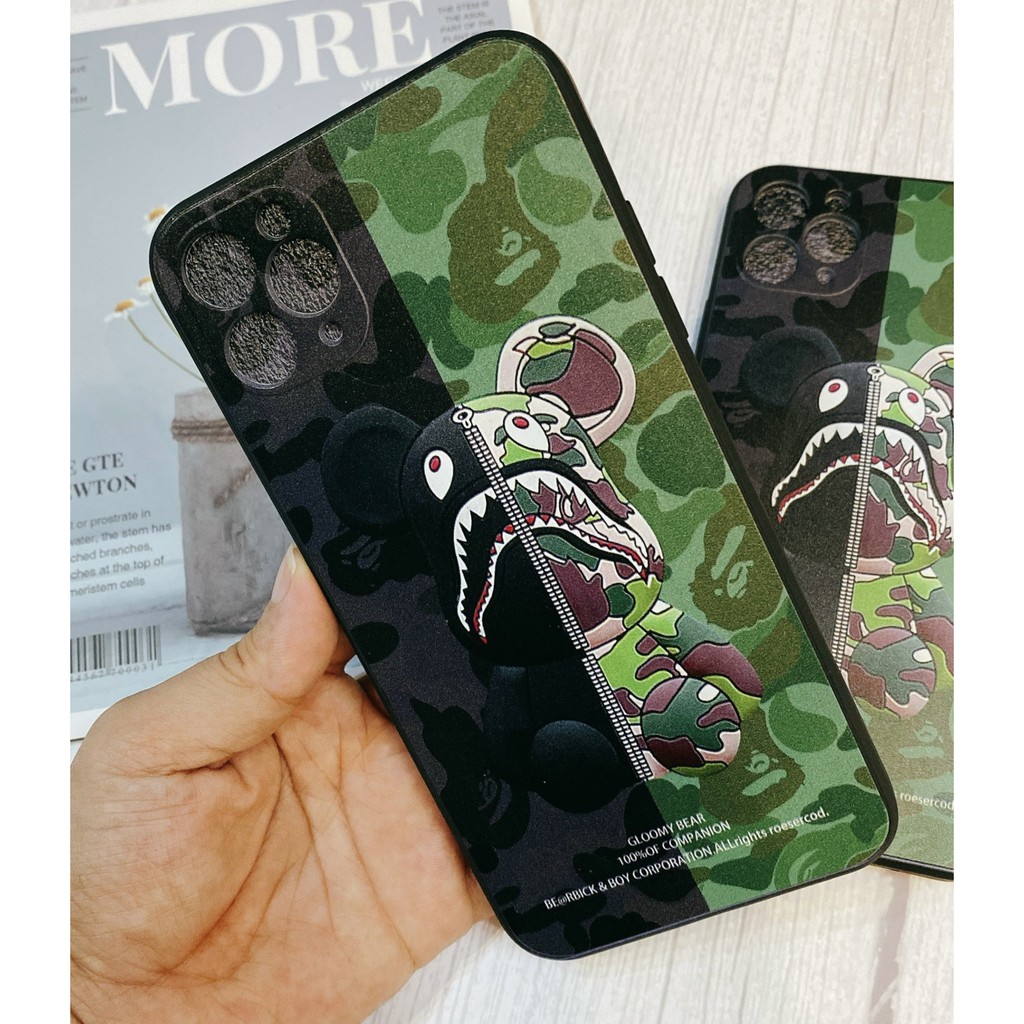 Ốp lưng iphone VIỀN VUÔNG GẤU XANH ĐEN đáng yêu 6s plus/6/7/7plus/8/8plus/x/xs/xs max/11/11 pro/11 promax/12/12pro max