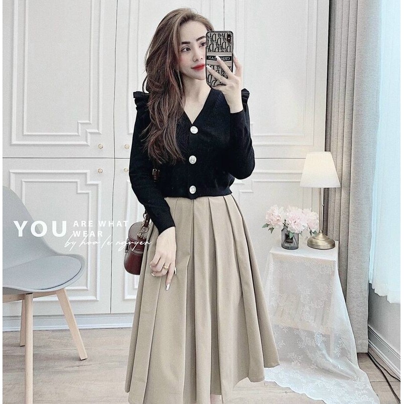 Áo len khuy bèo cổ v Quảng châu