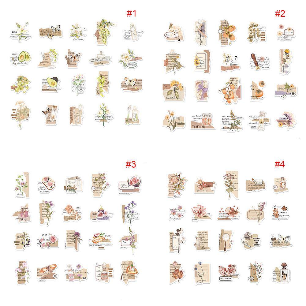 Set 40 Miếng Dán Trang Trí Sổ Tay Phong Cách Retro