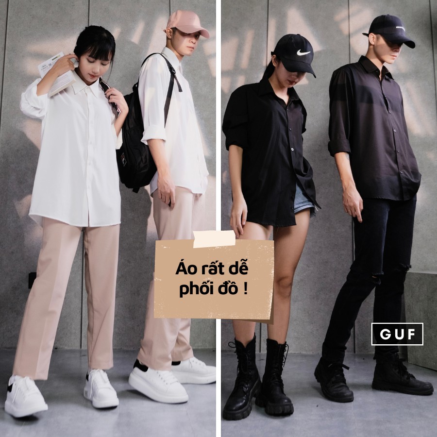 Áo Sơ Mi Dài Tay Dáng Rộng Hàn Quốc, Vải Kate Mềm Mịn Thích Hợp Cho Đi Học, Đi Làm, Đi Chơi GUF | BigBuy360 - bigbuy360.vn