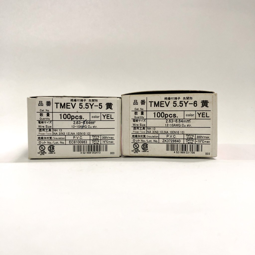 Đầu Cosse chữ Y Nichifu bọc nhựa cách điện TMEX 5.5Y - Hộp 100 cái