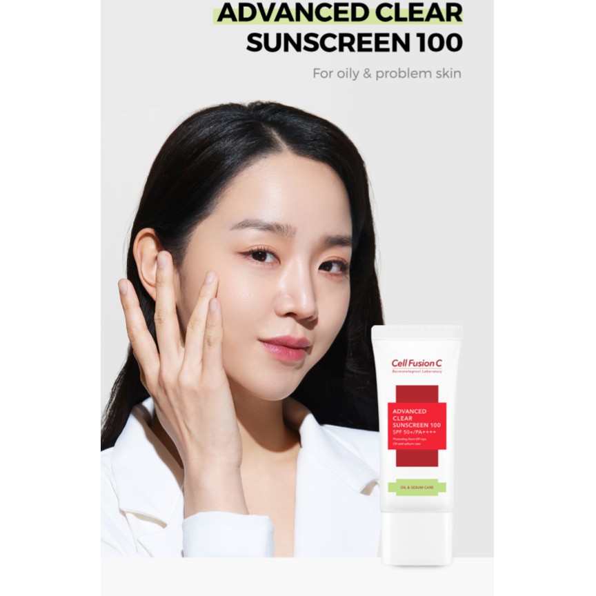 Kem chống nắng CELL FUSION C Advanced Clear Sunscreen 100 SPF 50+ / PA++++ 50ML