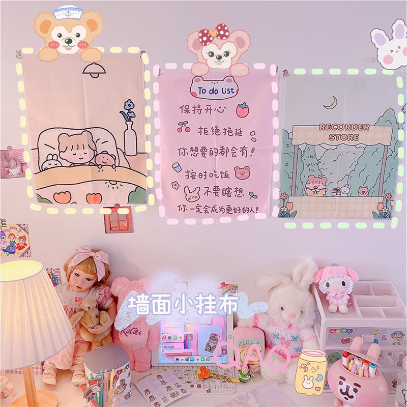 Tấm vải treo tường họa tiết hoạt hình đáng yêu dành cho trang trí phòng ngủ