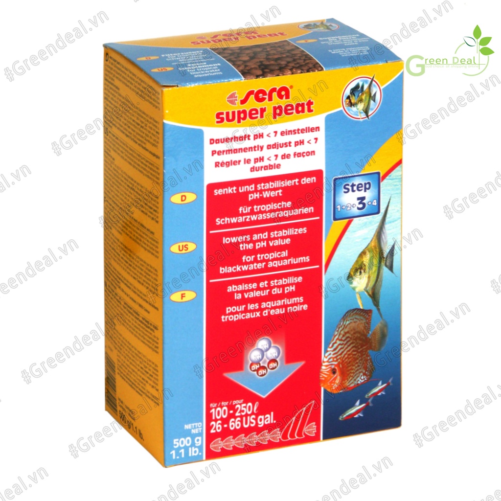 SERA - Super Peat (Hộp 500 gram) | Vật liệu lọc giảm pH nước hồ cá thủy sinh