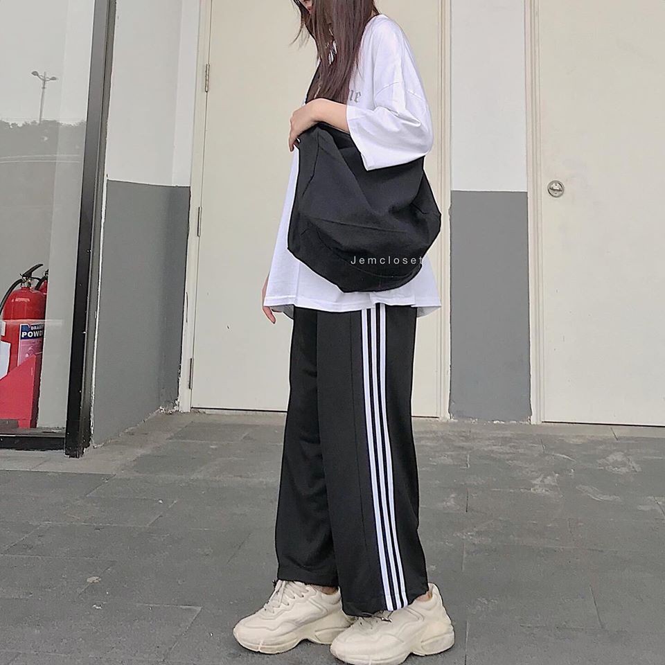 Quần jogger vải sọc dây rút form baggy- 2382 ( Jem Closet )