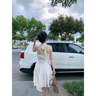 Đầm cổ yếm bèo có mút