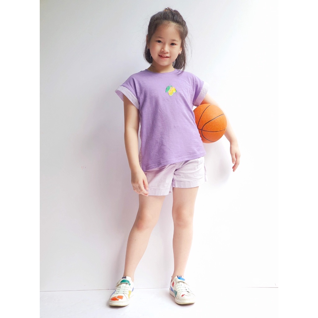 Áo thun Toto Heros cotton phối vải xanh/tím BG