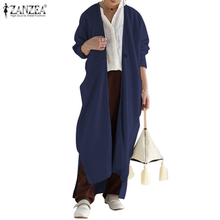 Áo Khoác Cardigan ZANZEA Dáng Dài Thời Trang Cho Nữ