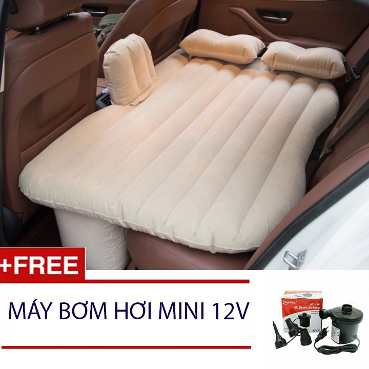 Đệm hơi cao cấp trên ô tô tặng kèm bơm điện và 2 gối