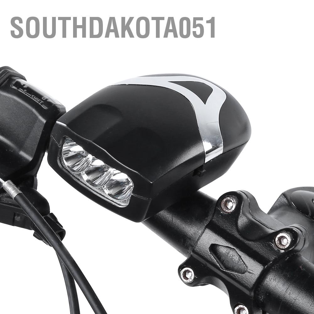 Hàng Sẵn Đèn LED gắn tay cầm xe đạp 3 bóng chống thấm nước có còi dễ mang theo khi đi ra ngoài Đèn xe đạp thể thao siêu sáng led chống nước có còi【Southdakota051】