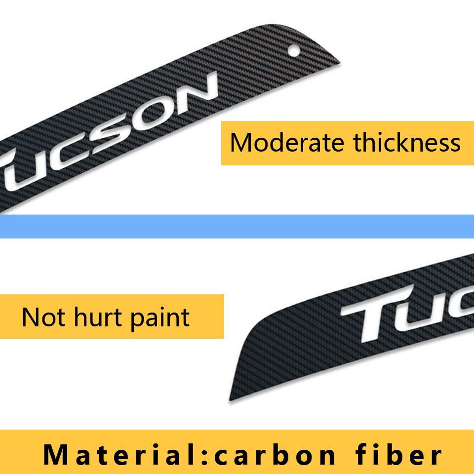 Miếng dán trang trí đèn phanh xe hơi Hyundai Tucson bằng sợi carbon