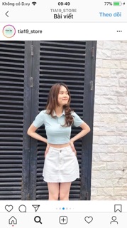 🥑Áo Croptop Cổ Petter Basic