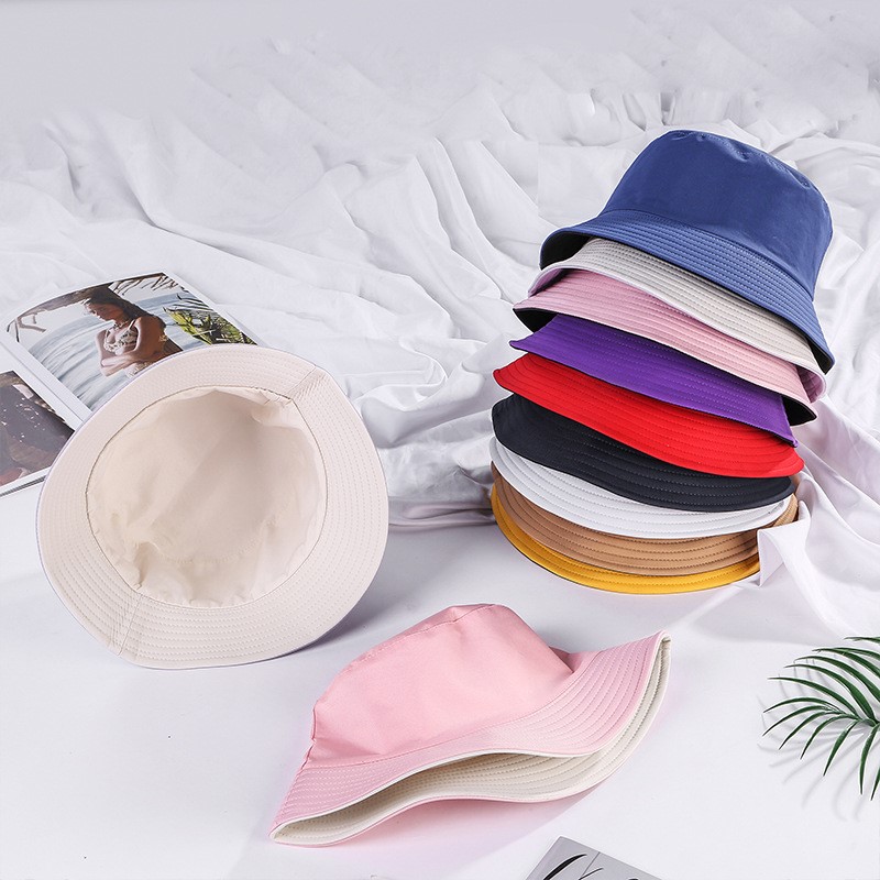 Nón bucket tròn vành hai mặt [Mua 1 được 2] Mũ bucket trơn nhiều màu phong cách Ulzzang Unisex