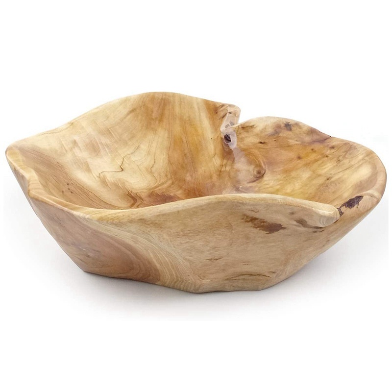 Tô Gỗ Đựng Salad Trái Cây Có Tay Cầm Sáng Tạo Trang Trí Phòng Khách