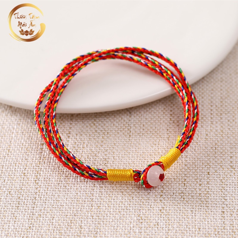 Vòng tay chỉ đỏ may mắn/ Vòng tay ngũ sắc  phong cách Nepal đã được thỉ.nh bình an  - Thiền Tâm Hải Ấn