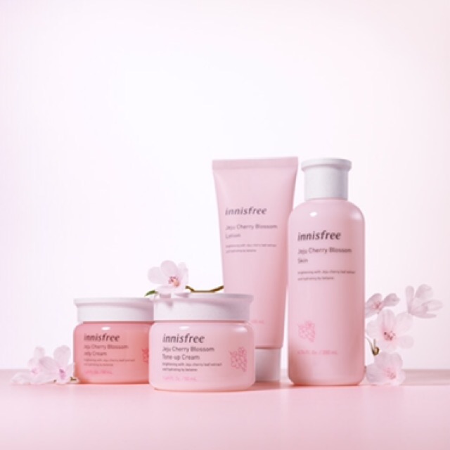 [Chính hãng- Bill store] Bộ Dưỡng Ẩm, Trắng Da Chiết Xuất Lá Hoa Anh Đào Innisfree Jeju Cherry Blossom Cream Duo Set