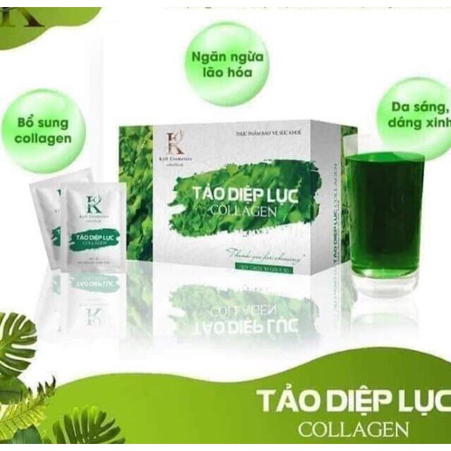 Tảo Diệp Lục 💞{Kyo}💞 Tảo Diệp Lục Collagen hộp 30 gói chính hãng | Thế Giới Skin Care