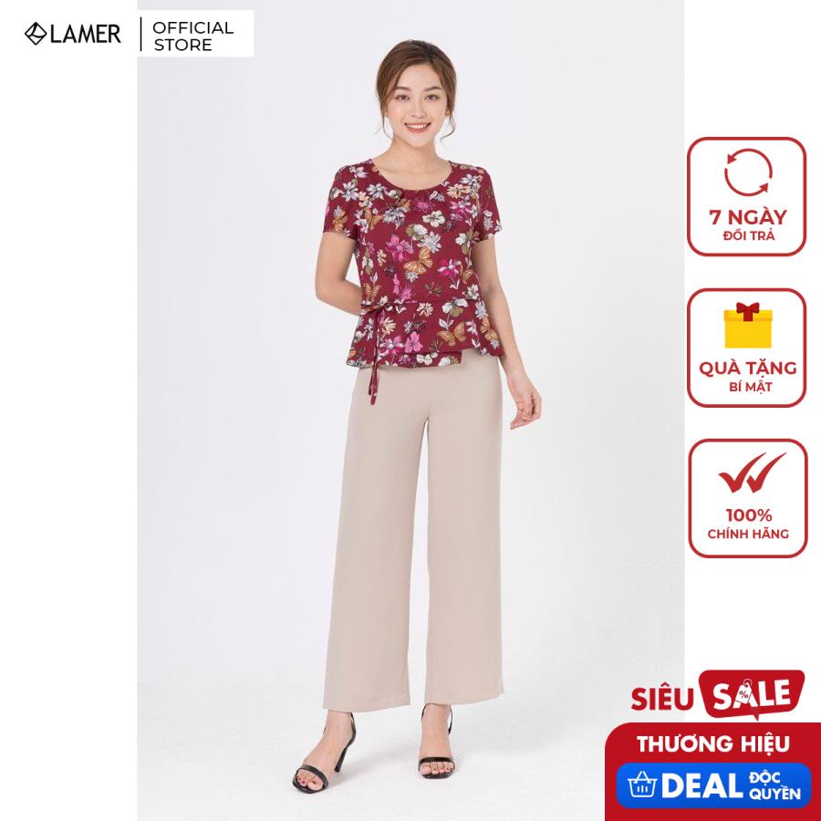 Quần ống rộng Lamer L64W19Q011 (Trắng/Be)