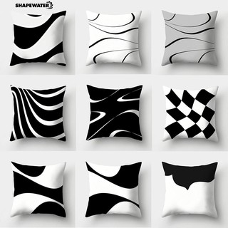 Bao gối tựa lưng ghế sofa phòng ngủ màu trắng đen dùng cho quán cà phê/ xe hơi