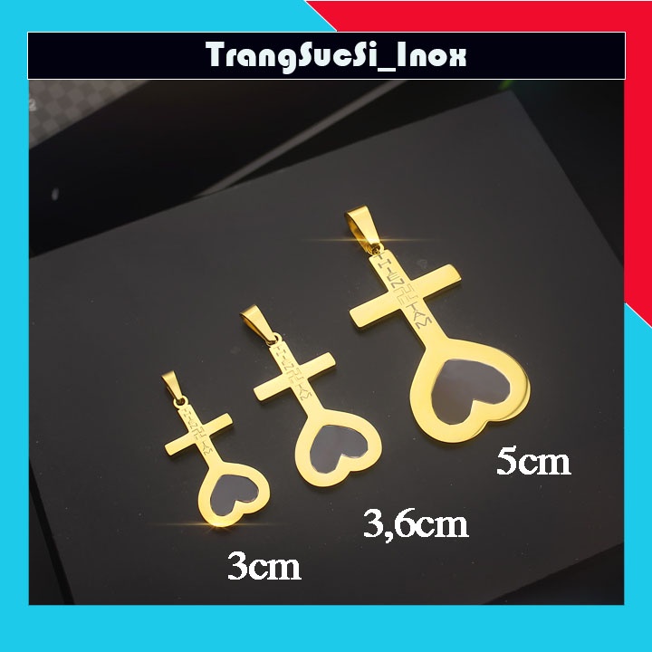 Mặt dây chuyền thiên tâm titan mạ vàng 3 lớp kĩ bên màu, siêu đẹp - Đem lại bình an, may mắn cho người đeo