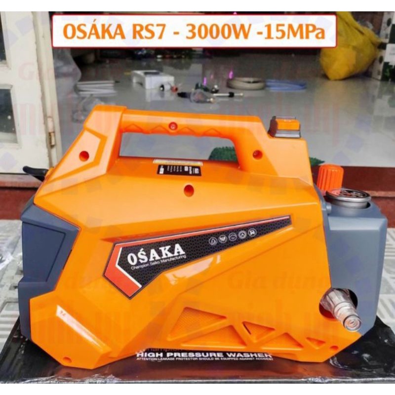 [Giá sốc] Máy rửa xe siêu mạnh OSAKA RS7 3000W Chỉnh áp - Dây xịt 15M , dây đồng 100% , tặng bình xịt xà phòng