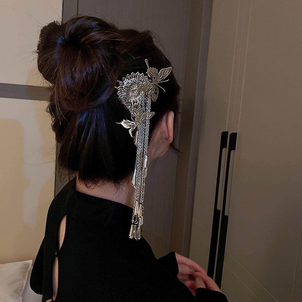 Trâm Cài Tóc Chữ U Phối Tua Rua Phong Cách Hanfu Trung Hoa