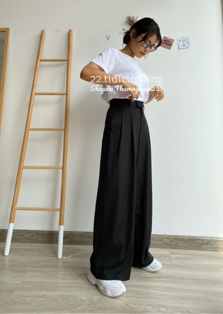 Quần ống suông chất đẹp có bigsize nhiều mẫu ulzzang / quần ống rộng cạp cao form dài culottes xếp ly