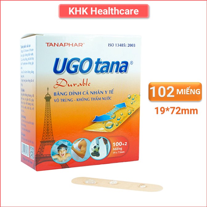 Băng keo cá nhân UGOTANA (hộp 102 miếng) sản xuất tại Việt Nam