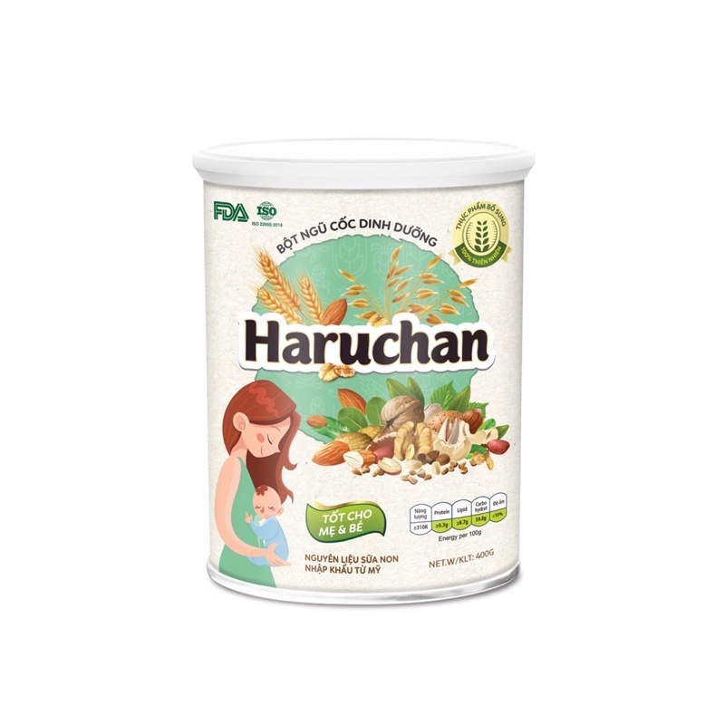 [Quà Tặng Kèm] Ngũ cốc dinh dưỡng lợi sữa Haru chan lon 400g cao cấp