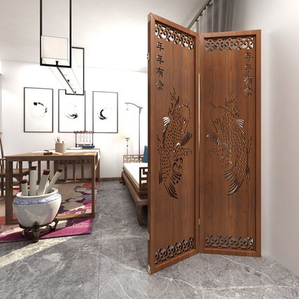 Bình Phong Vách Ngăn Cá Chép Phong Thủy Trang Trí KIKO Gỗ MDF 15mm chống Mọt Đa Năng- VN 10751