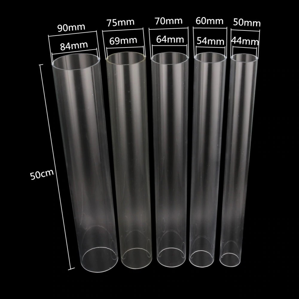 1 Ống Nước Bể Cá Trong Suốt 50 / 60 / 70 / 75 / 90mm 48~50cm