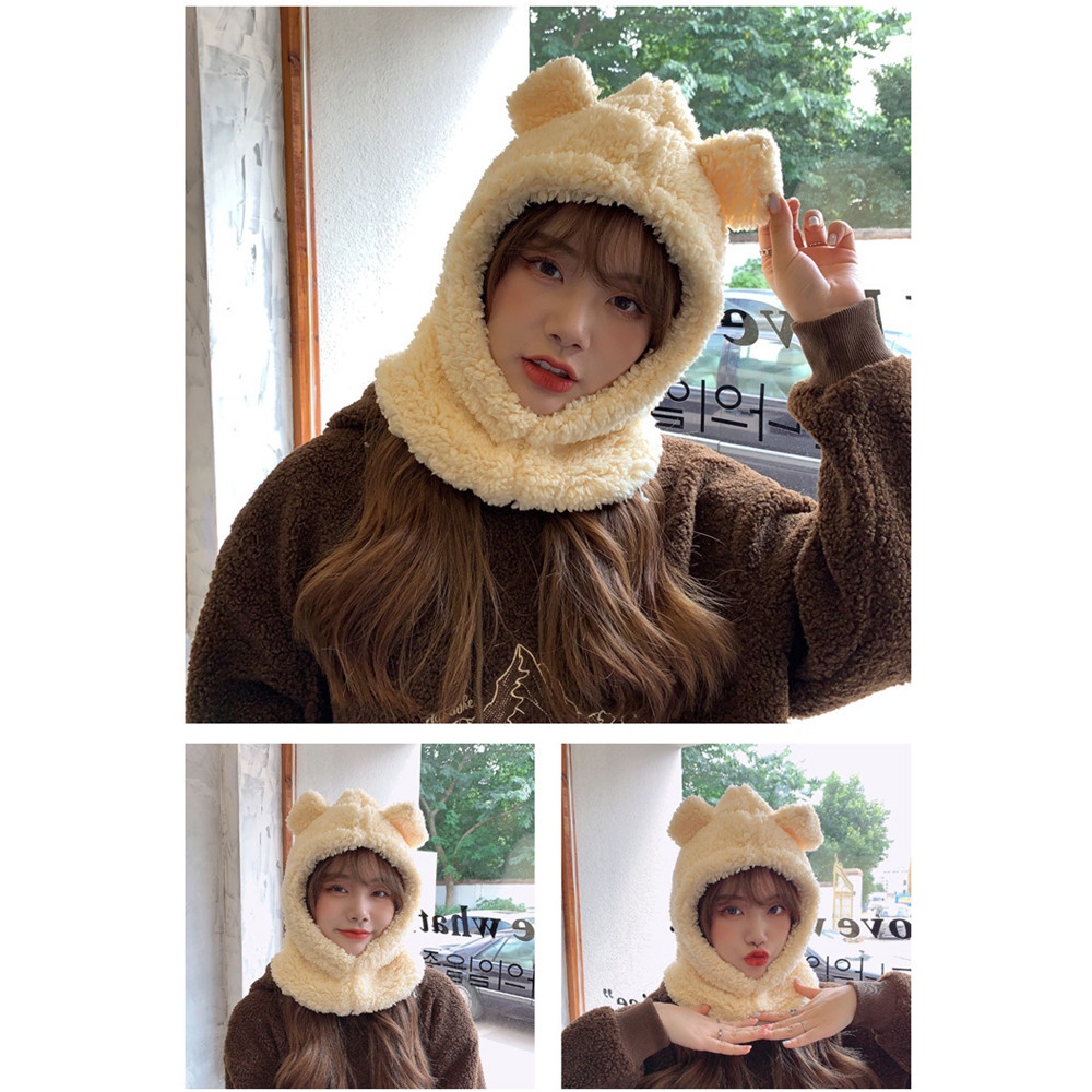 Mũ cotton hình gấu bông dễ thương phong cách Hàn Quốc cho nữ