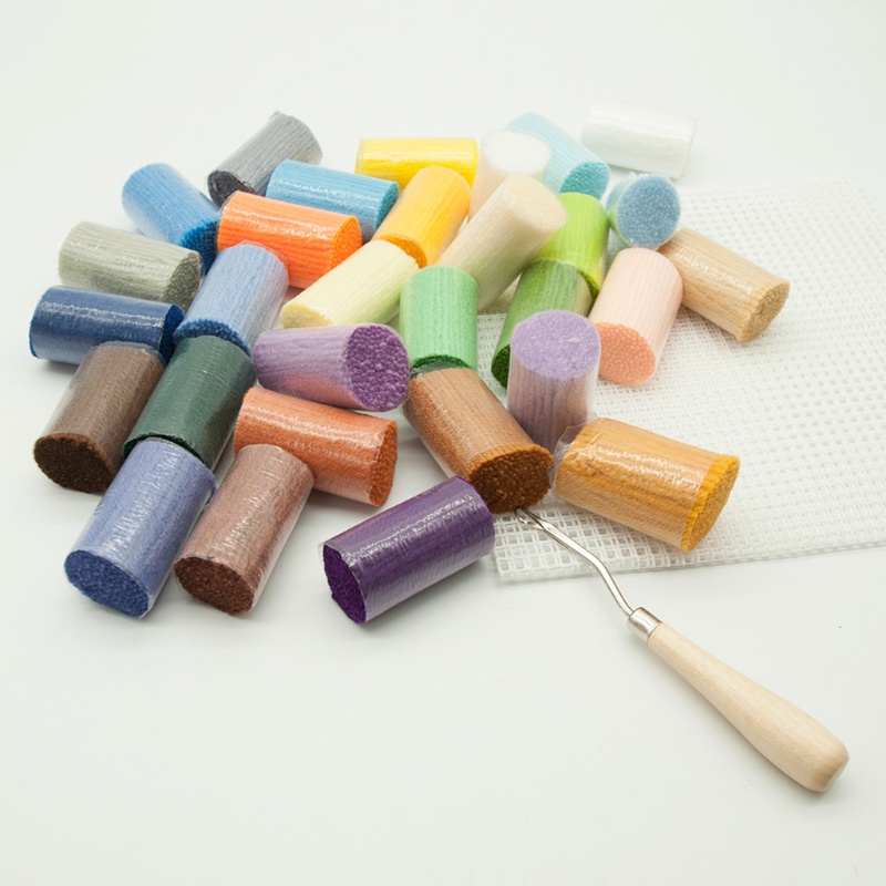 Bộ 30 Cuộn Len Nhiều Màu Sắc Dùng Để Đan Thảm