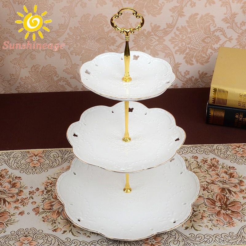 Bộ đĩa tầng dùng trang trí bánh cupcake / tráng miệng thiết kế tiện lợi